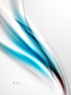 Mavi parlak ipek dalga tasarım şablonu