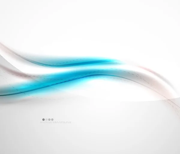 蓝色有光泽的丝绸波浪设计模板 — 图库矢量图片
