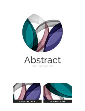 Daire logo. Şeffaf örtüşen girdap şekiller. Modern temiz iş simgesi