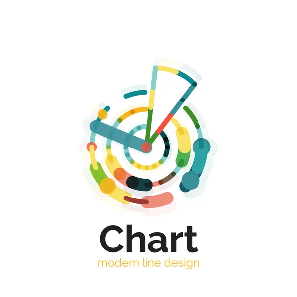 Tunn linje diagram Logotypdesign. Ikonen moderna färgglada platt diagramformatet — Stock vektor