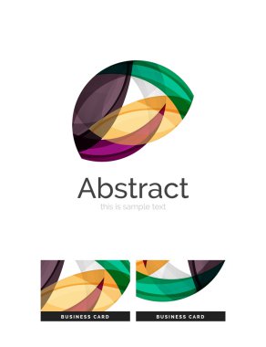 Daire logo. Şeffaf örtüşen girdap şekiller. Modern temiz iş simgesi