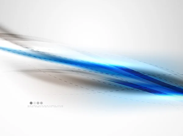 ブルーの光沢のあるシルク ウェーブ デザイン テンプレート — ストックベクタ