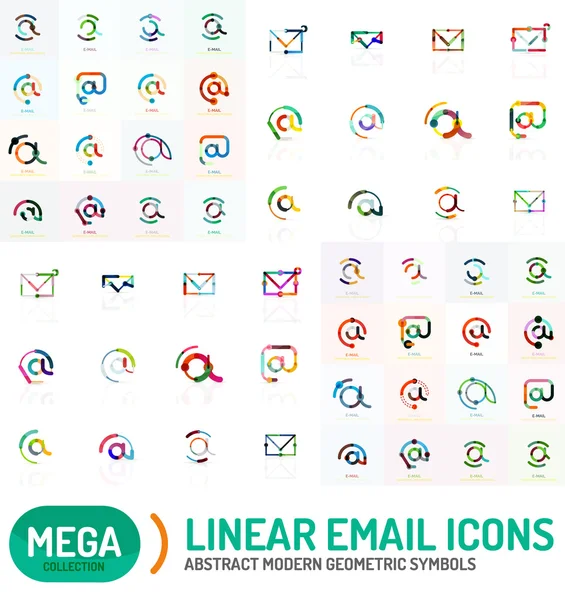 Mega Satz von E-Mail-Logos — Stockvektor