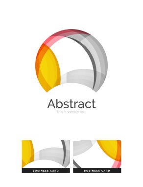 Daire logo. Şeffaf örtüşen girdap şekiller. Modern temiz iş simgesi