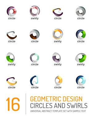 Geometrik soyut daireler ve swirls Icon set