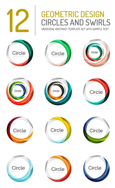 Soyut swirls ve daireler, logo koleksiyonu kümesi