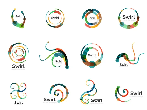 Vector swirl cirkel logo set — Stockvector