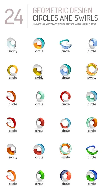 Set of abstract swirls and circles, logo collection — Stock Vector