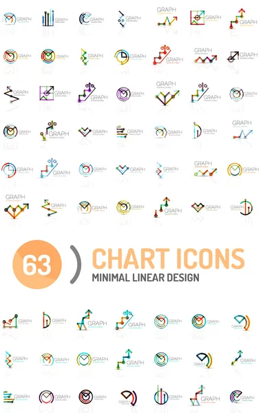 グラフ ビジネス ロゴのメガコレクション — ストックベクタ