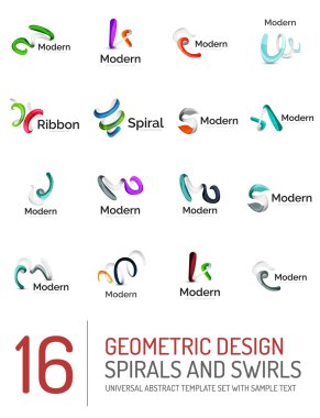 Logo toplama, şerit dalgalar, swirls, spiral