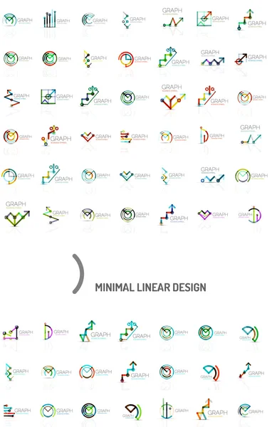 Mega kolekcja wykres biznes loga — Wektor stockowy