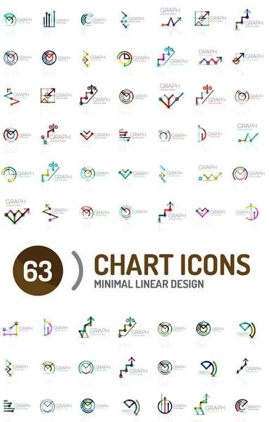 Mega колекція бізнес логотипів діаграми — стоковий вектор