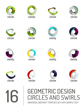 Geometrik soyut daireler ve swirls Icon set