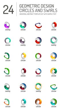 Geometrik soyut daireler ve swirls Icon set