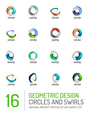 Geometrik soyut daireler ve swirls Icon set