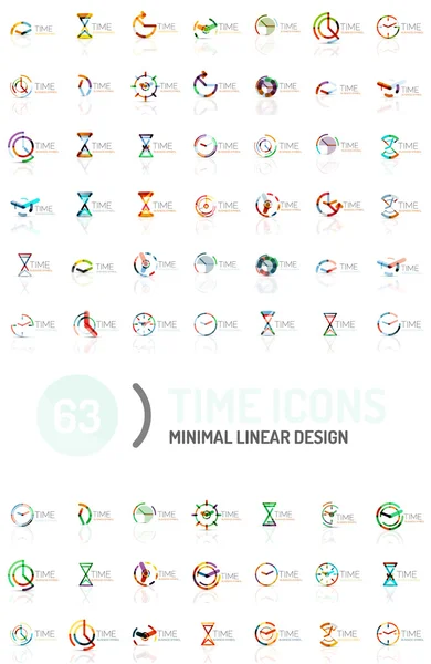 Ensemble d'idées de logo abstrait vectoriel, concepts de temps ou collection d'icônes d'affaires d'horloge — Image vectorielle