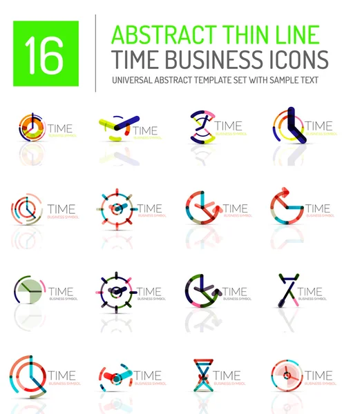 Reloj geométrico y conjunto de iconos de tiempo — Vector de stock