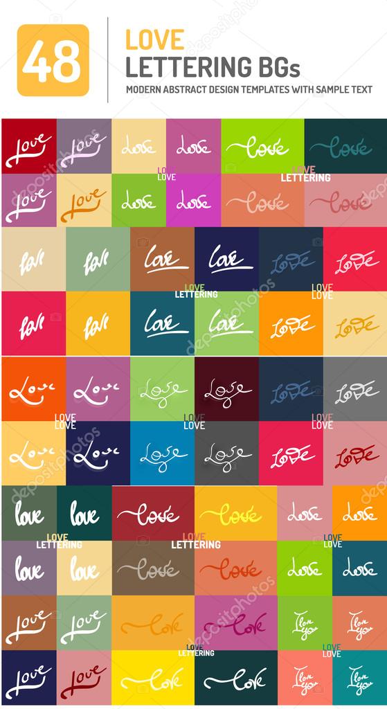 Set Of Love Word Lettering Design Stock Vector Set Of Love Word Lettering Design Stock Vector