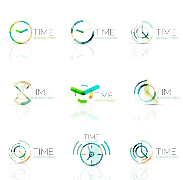 기하학적 시계 및 시간 아이콘 세트 — 스톡 벡터