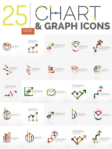 Collectie van grafiek logo 's — Stockvector