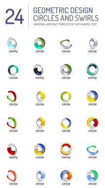 Geometrik soyut daireler ve swirls Icon set