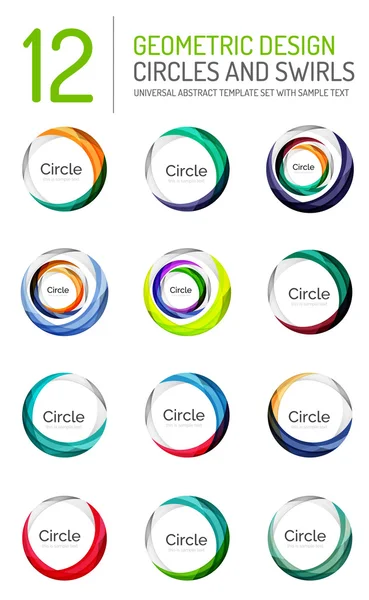 Soyut swirls ve daireler, logo koleksiyonu kümesi