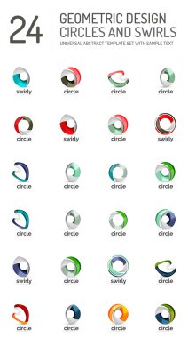 Geometrik soyut daireler ve swirls Icon set