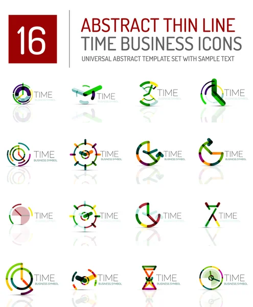 Geometric clock and time icon set — Stock Vector