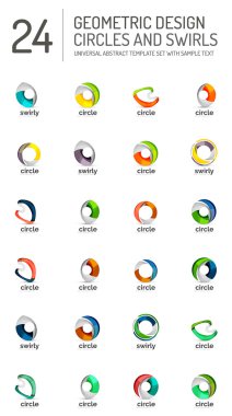 Geometrik soyut daireler ve swirls Icon set