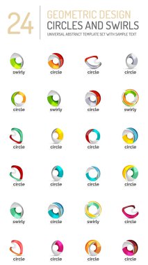 Geometrik soyut daireler ve swirls Icon set