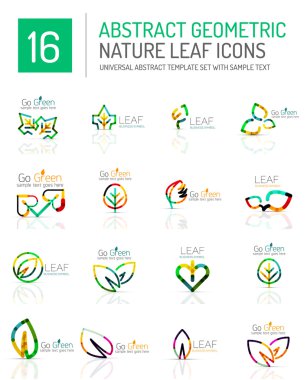 Geometrik yaprak Icon set