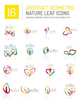 Geometrik yaprak Icon set