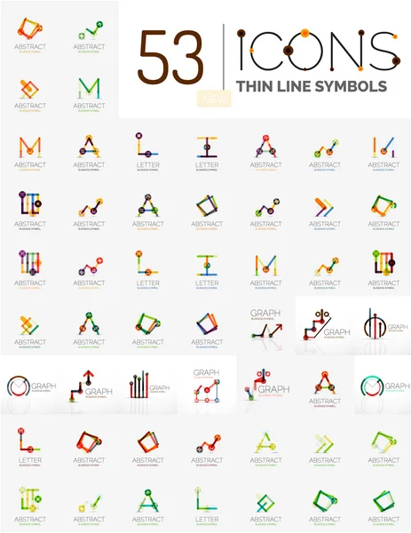 Коллекция линейных абстрактных логотипов — стоковый вектор