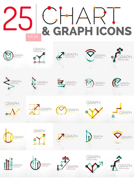 Collection of chart logos — Stock Vector