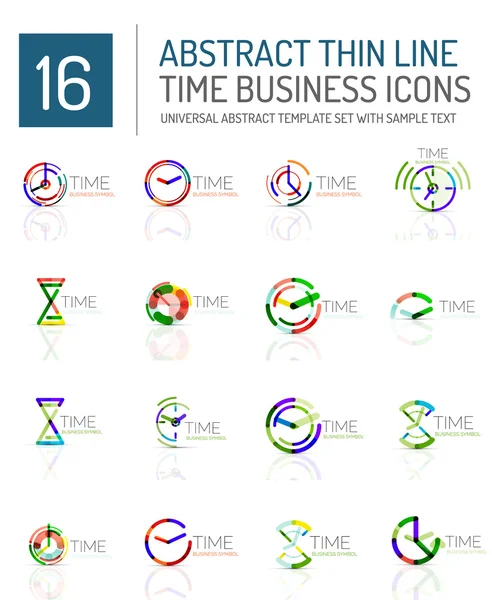 Reloj geométrico y conjunto de iconos de tiempo — Vector de stock