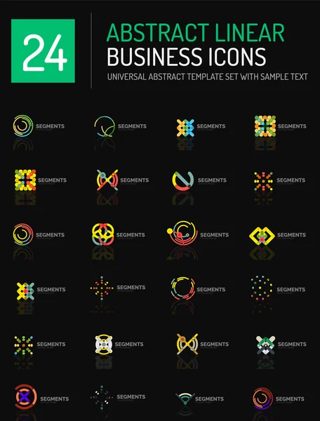 Abstract thin line business icons — Stock Vector