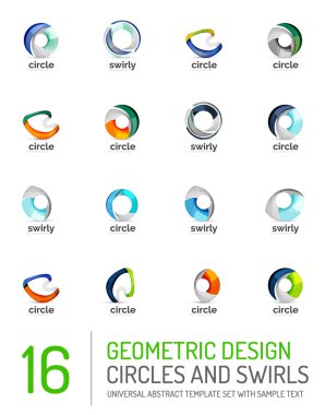 Geometrik soyut daireler ve swirls Icon set