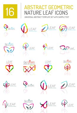 Geometrik yaprak Icon set