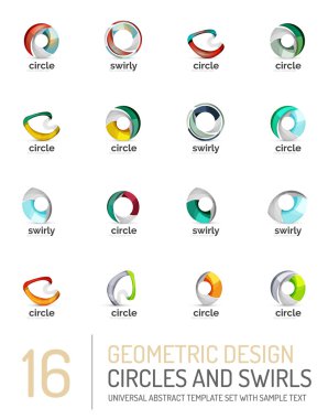 Geometrik soyut daireler ve swirls Icon set
