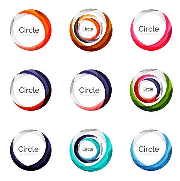 Set of abstract swirls and circles, logo collection — Stock Vector