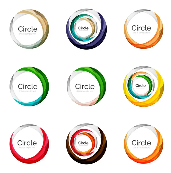 抽象的な渦巻き、円、ロゴのコレクションのセット — ストックベクタ