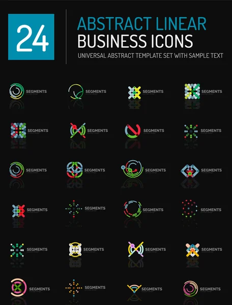 Abstract thin line business icons — Stock Vector