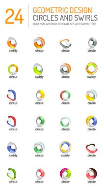 Geometrik soyut daireler ve swirls Icon set