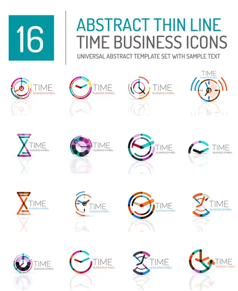 Reloj geométrico y conjunto de iconos de tiempo — Vector de stock