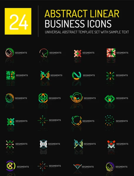 Abstract thin line business icons — Stock Vector