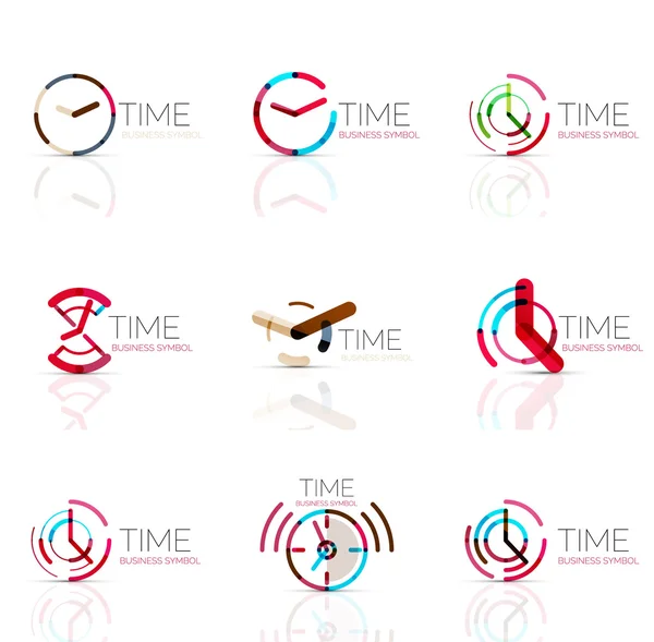 기하학적 시계 및 시간 아이콘 세트 — 스톡 벡터