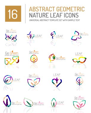 Geometrik yaprak Icon set