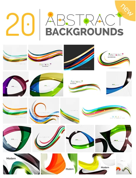 Collection of wave abstract backgrounds — Stock Vector