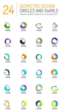 Geometrik soyut daireler ve swirls Icon set