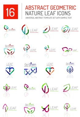 Geometrik yaprak Icon set